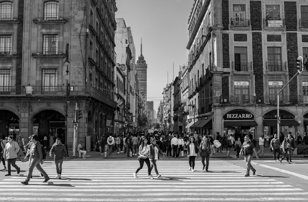 People crossing a city street
